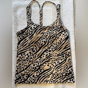 PINK animal print shelf bra strappy tank